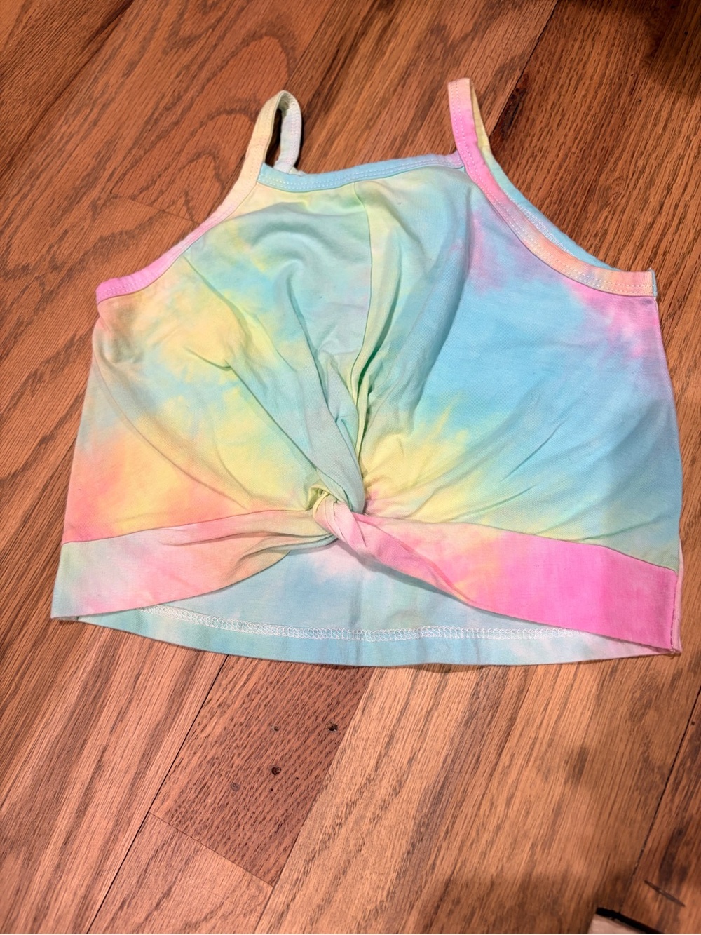 Baby Sara toddler girl twisted knot tie dye tank top